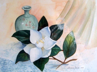 Magnolia with Celadon Vase &ndash; Lorraine Jacobs