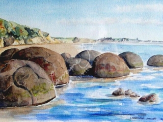 Moeraki Boulders looking north &ndash; Lorraine Jacobs