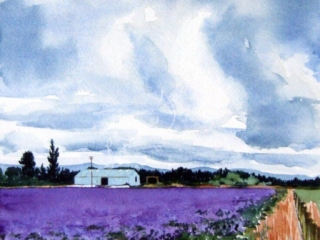 Stormy Sky Over Purple Field &ndash; Lorraine Jacobs